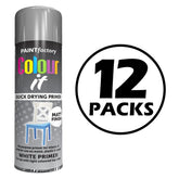 12X Paint Factory Auto White Primer Spray 250ml Spray Paint